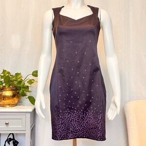 CDC Petites Purple Sleeveless Cocktail Dress w/ Sparkles Women's Size 2